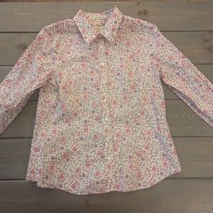 Orvis Wrinkle-Resistant Cotton Floral Button Down Shirt - Size 10